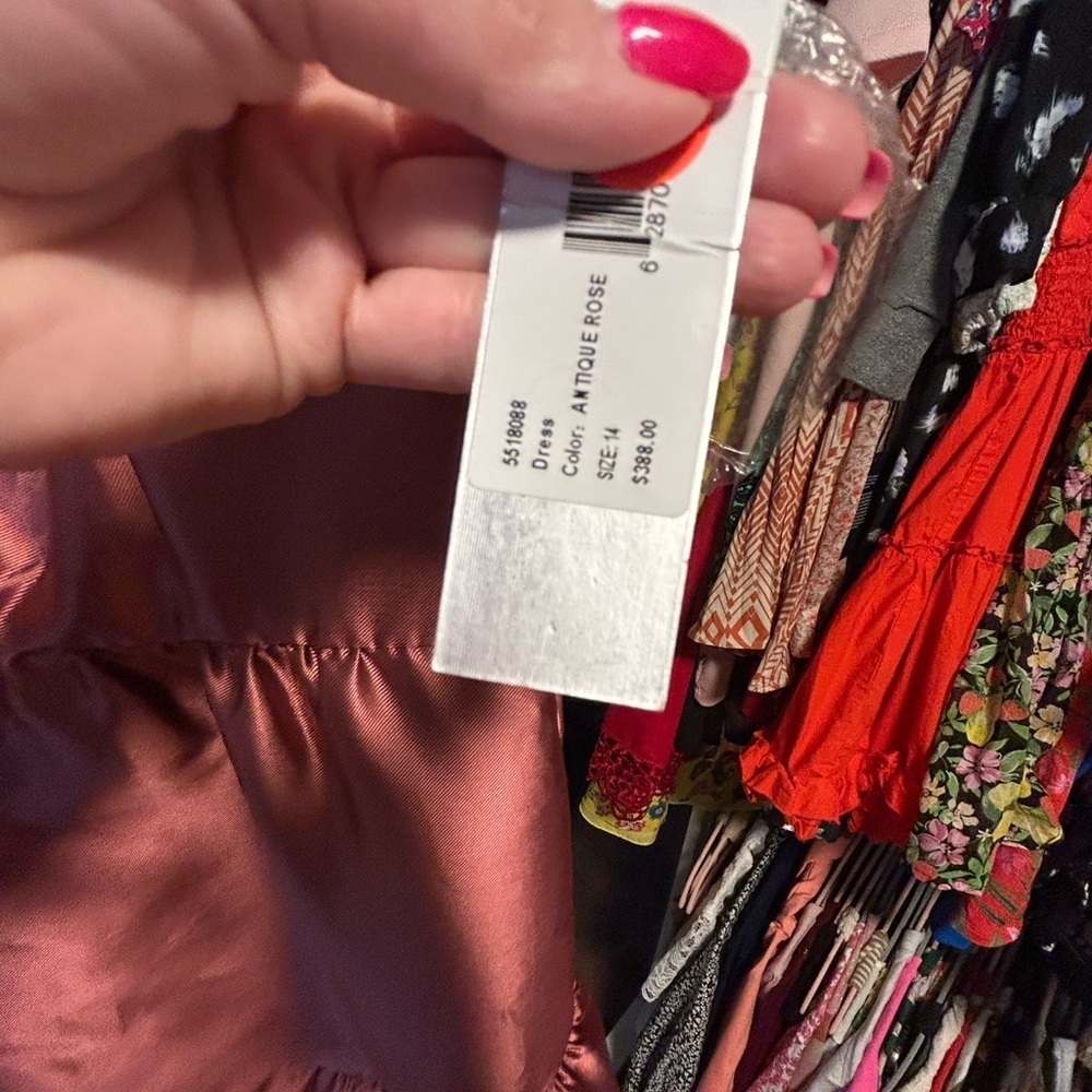 Kate Unger formal Elegant Pink Satin Dress. NWT. No belt - Picture 12 of 14